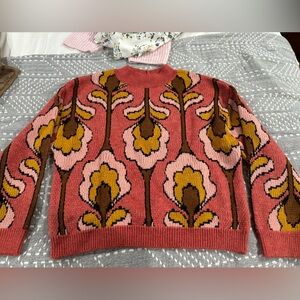 Mango slightly cropped mockneck sweater.